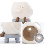 EOBTAIN Cute Smily Face Planter Pot Head Unique Sit Bench Succulent Pots Flower Cactus Pots with Drainage Holes Resin Planters Decorative Pots for Plants Indoor Garden,Gifts for Plant Lovers