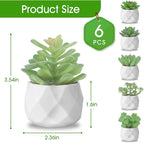 ZINHO Fake Succulent Plant Set 6 PCS Artificial Succulent Plants for Desk Realistic Faux Succulents in Plastic Pots Mini Colorful Succulent Decor for Bedroom Bathroom Office Shelf Decor (Green)