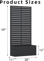 Casaphoria Metal Raised Garden Bed with Trellis, 59"x30"x12" Planter Box for Climbing Plants, Vegetables & Vines, Features Drainage Holes and Privacy Screen (Black-Louvered)