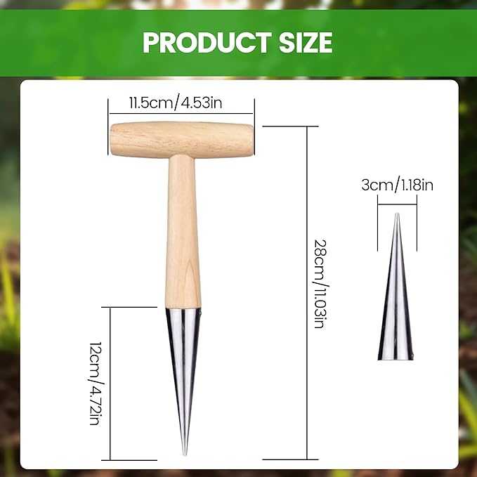 Plant Hole Digger for Planting, Garden Seed Dispenser, Bulb Planting Tool, Handheld Digger Garden Seed Planting Tool for Planting Tulip Daffodil Saffron Vegetable Seeds (1pcs)