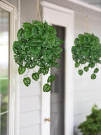 Large Fake Hanging Plants in Pot for Indoor & Outdoor, Long Artificial Monstera Albo Long Plants, 27.6" Fake Potted Vines Ivy Greenery Plant for Room Wall Shelf Decor Living Room Bathroom Patio Porch