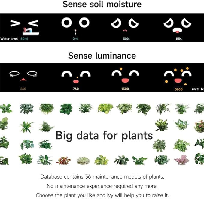 Smart Flowerpots,Smart Pet Planter,Ai Planter,Intelligent Flowerpots,Multiple Expressions,7 Smart Sensors, And Ai Chips Make Raising Plants Easy And Fun For Living Room,Desk,Plant-free (Purple)