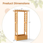 Happygrill 60" Raised Garden Bed with Trellis, Wood Planter Box w/Hanging Roof, 2 Side Trellises, Open-Ended Base for Flower, Climbing Plant, Plant Container for Garden