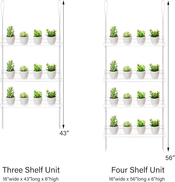 Sumerflos 3-Tier Acrylic Window Boxes Plant Shelves for Windows, Acrylic Hanging Window Plant Shelves, Indoor Windows Wall Hanging Plant Stand Flower Display Shelves