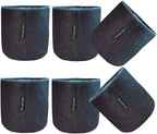 HORTIPOTS Fabric Pots 1 Gallon Non So Floppy Air Pruning Cloth Grow Bags Black Gray (Pack of 6)
