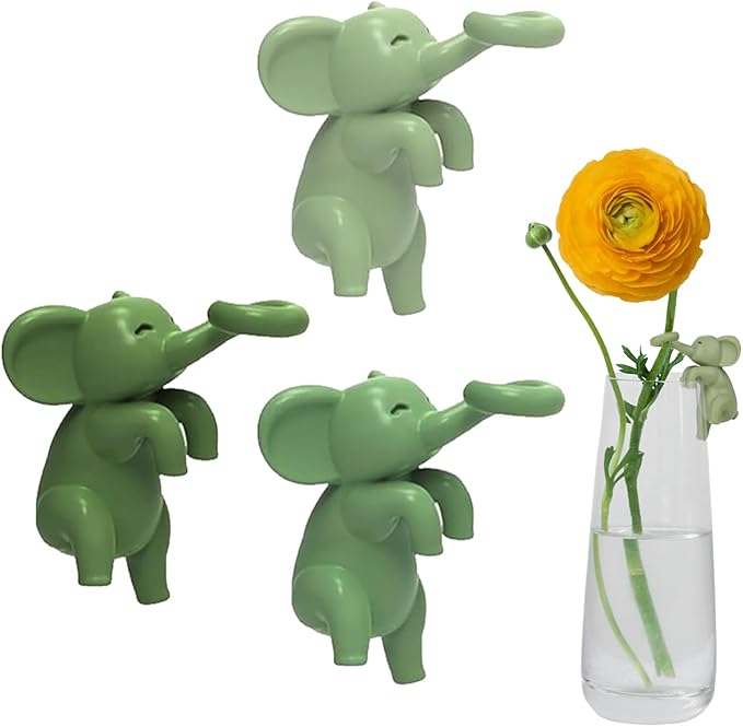 Plant Propagation Buddy – Plant Cutting Holders for Sprouts, Stems & Shoots, Cute & Sturdy Plant Supports for Indoor Gardens & Propagation Stations, Perfect Gift for Plant Lovers (Green, 3 Elephant)