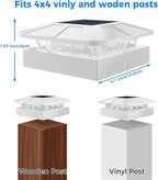 Peasur 4x4 Solar Post Cap Lights Outdoor with 3 Modes, 12 Packs White Fence Light Solar Powered Waterproof for Wood/Vinyl Posts for Deck Yard Garden Patio Outside