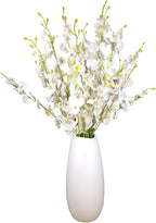 Silk Flowers in Bulk Wholesale Artificial Orchids, 10 Pcs (Each 20”), for Wedding Festive Party Home Office Decoration, No Include Vase