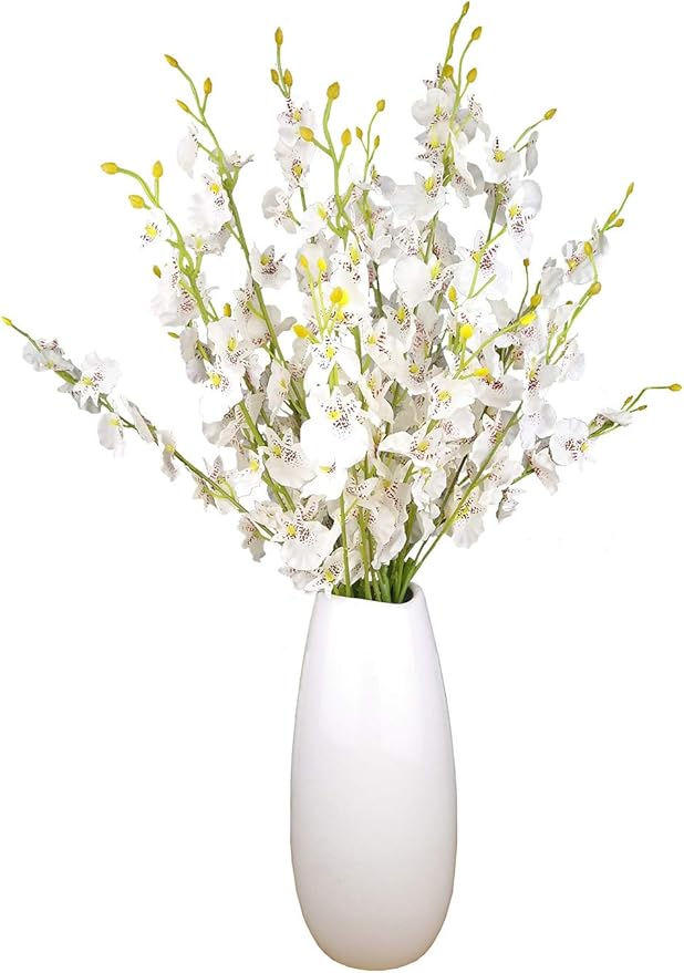 Silk Flowers in Bulk Wholesale Artificial Orchids, 10 Pcs (Each 20”), for Wedding Festive Party Home Office Decoration, No Include Vase