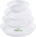 TRUEDAYS 20 Pack White Plant Saucers – 4 Sizes (6"/8"/10"/12") Plastic Flower Pot Trays for Indoor & Outdoor Plants, Drip Trays to Protect Floors & Surfaces