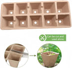 480 Cells Seed Starter Tray 48 Packs Biodegradable Peat Pots Germination Trays Organic Seed Starting Trays kit with 48 Labels 2 Transplant Tools
