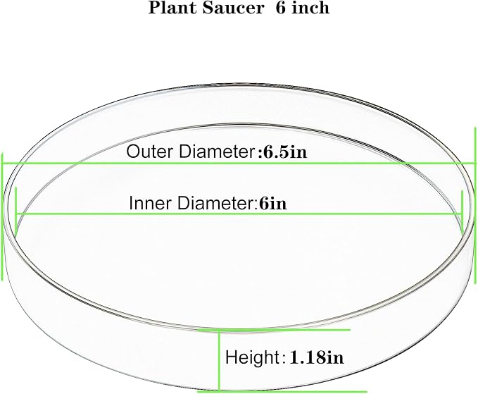 Plant Saucer 6 inch Drip Tray for Ceramic Plastic Pots, 2 Pack Plant Saucers for Indoors, Plastic Planter Flower Pot Saucers for Potted Plants, Planter Water Trays for pots Base (6", Blue)