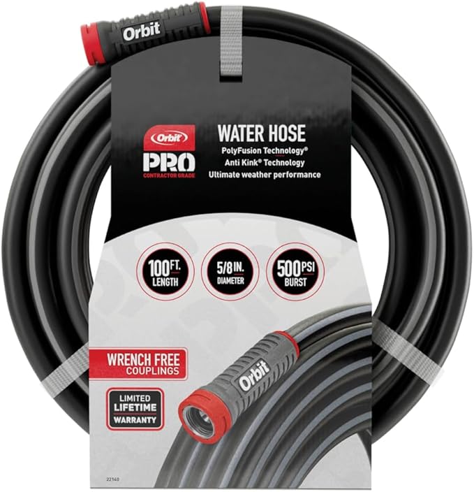 Orbit Pro POLYFUSION Heavy Duty Water Hose (100-Foot x 5/8-Inch)