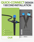 HIRALIY 118FT Greenhouse Misting Drip Irrigation Kit with Water Timer, Quick Connector Design Garden Watering System, Automatic Irrigation System with Tubing, Nozzles for Hanging Plants, Raised Bed