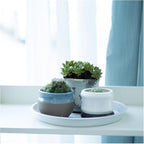 4pcs White Plastic Plant Saucers (10 inch) - Heavy Duty Indoor Plant Trays for Pots with Water Drainage, Drip Catcher & Decor (Set of 4 Round Saucers)