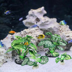 4PCS Aquarium Plants Betta Fish Tank Decorations Small Size Soft Faux Silk Aquarium for Hiding Fish Reptil