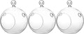 WGV Hanging Terrarium Globe, Width 4", Height 4.75", DIY Air Succulent Planter, Clear Glass Vase Orb with Flat Bottom, Candle Holder for Windowsill Outdoor Garden Decor, 3 Pieces Bulk