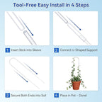 2 Pack U-Shaped Clear Acrylic Plant Supports - 23 inches Indoor/Outdoor Climbing Vine Trellis for Potted Plants, Ideal for Ivy & Tropical Houseplants,Plant Support Hoya Trellis (Crystal, 23 inches)