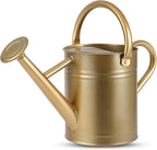 1 Gallon Watering Can for Plants, Watering Cans for Indoor&Outdoor Gardening, Galvanized Steel Watering Pot with Removable Spout, Metal Water Can with Ergonomic Movable Handle(Gold)