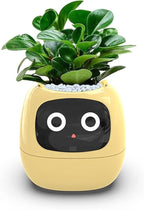 Smart Flowerpots,Smart Pet Planter,Ai Planter,Intelligent Flowerpots,Multiple Expressions,7 Smart Sensors, And Ai Chips Make Raising Plants Easy And Fun For Living Room,Desk,Plant-free (Yellow)