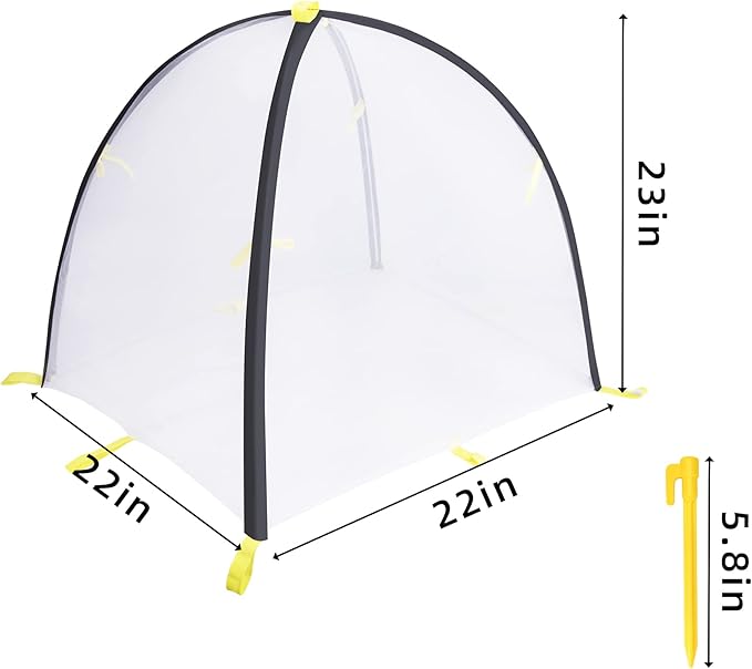 2 PCS Insect Barrier Plant Tent Cover-22 x 22 x 23 Inch Bug Guard Cover with Stakes-Insect Bird Barrier Netting Mesh for Protect Vegetable Plants Fruits Flowers from Birds Animal Eating