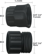 DUSICHIN Garden Hose Connector Pressure Washer Gun to Water Garden Hose Adapter, 3/4 INCHES GHT Male And Female to Power Washer Wand Handle M22 Female Fitting 3/4" GHT To M22 Joint DUS2623