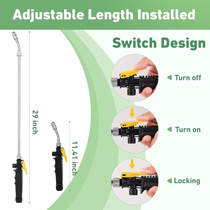29 Inch Spray Wand Replacement Compatible with Ryobi, Trigger Wand Set Include Hose Quick Connector Compatible for P2800, P2803 Sprayer Suitable for Ports with a Diameter of 0.7 inches