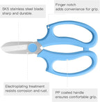 Housolution Flower Scissors, Strong Floral Shears, Premium Steel Garden Pruning Shears Floral Fruits Leaf Scissors Hand Pruner Snip Trimming Tool for Gardening Flower Arrangement, Light Blue