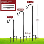EXCMARK 2 Pack Shepherd Hook 31 inch 1/2 inch Thick Use at Weddings, Hanging Solar Lights, Lanterns, Bird Feeders, Metal Hanger Hook (Bronze, 31 inch) U.S. Patent.