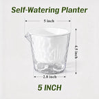InmeRun Plant Pots Indoor Plastic Flower Pots Outdoor 5 inch Set of 6 Pack with Drainage Holes and Saucers for Garden Pots (self Watering 5in-6p)