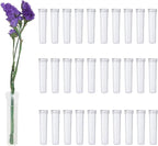 30 Pieces Floral Water Tubes 2.8 Inch Clear Plastic Flower Vials with Caps for Flower Arrangement Decoration