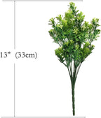 PASYOU Artificial Shrubs, Plastic Plants Fake Bean Shrub Bushes Grass Greenery Leaves Bush Indoor Outdoor Home Garden Party Verandah Wedding DIY Table Arrangement Decoration Planter Filler 8 Pack