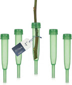 Royal Imports Floral Water Tubes with Caps – 4" Green Plastic Flower Vials for Single Stem Roses, Buds, Bouquets – Extendable Style, 1/2" Opening – 25 Pack