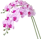 Htmeing 38 Inch Artificial Phalaenopsis Flowers Branches Real Touch (Not Silk) Orchids Flowers for Home Office Wedding Decoration,Pack of 2 (Pink)