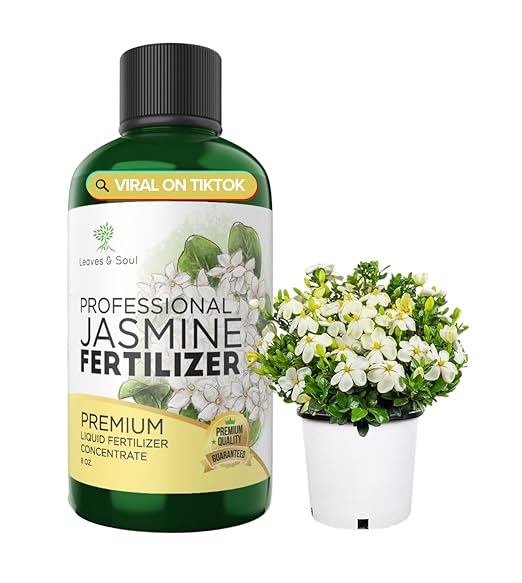 Professional Jasmine Fertilizer Liquid 3-1-2 Concentrate 8 oz, Premium Jasmine Plant Fertilizer Indoor Outdoor, Liquid Jasmine Fertilizer for Flowers and Plants Made in USA