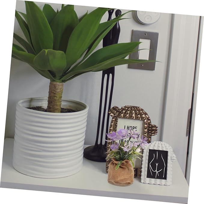 PRETYZOOM Artificial Phalaenopsis Orchid Pot Realistic Fake Flower Arrangement for Home and Office Decor Low Maintenance Centerpiece for Bedroom Living Room Kitchen and Balcony