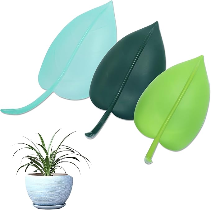 6 PCS Leaf Watering Device - 3 Vibrant Colors Plant Pot Watering Funnels for Indoor & Outdoor Plants, Decorative Leaf-Shaped Water Directing Tools with Robust Plastic