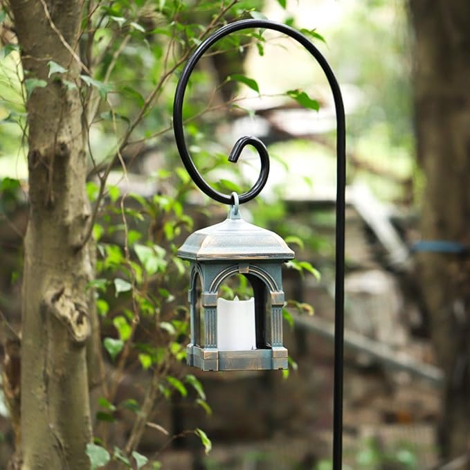 BEAU JARDIN 4 Pack Shepherds Hook 65 inch One Piece Structure No Assembly Required 1/2in Solid Shepards Hook for Outdoor Garden Plants Hummingbird Bird Feeders Pole Lanterns Heavy Duty