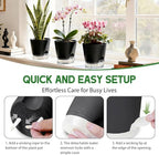 Self Watering Pots for Plants, 2026 New Flower Plant Pots with Drainage Holes, Wicking and Clear Reservoirs for Succulent, Aloe, Cacti and Others - 6 Pack (Black, 6")