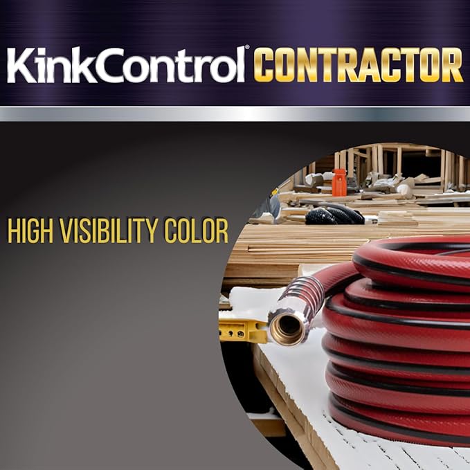 Kink Control Contractor Grade Hose with High Burst Strength, Spring Coil and Crush Resistant Couplings, Made in the USA 3/4 x 100 ft
