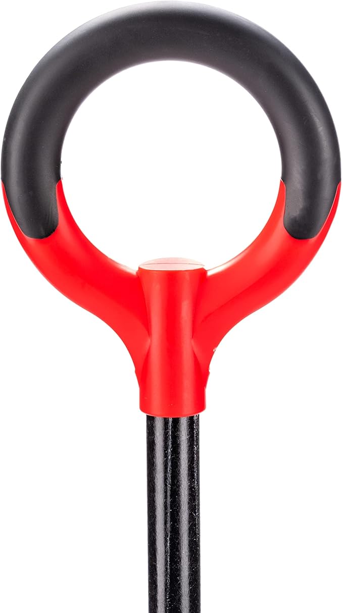 Root Slayer 22411 Mini Digger Garden Shovel with Serrated Blade for Digging and Root Cutting, Steel Spade, Red