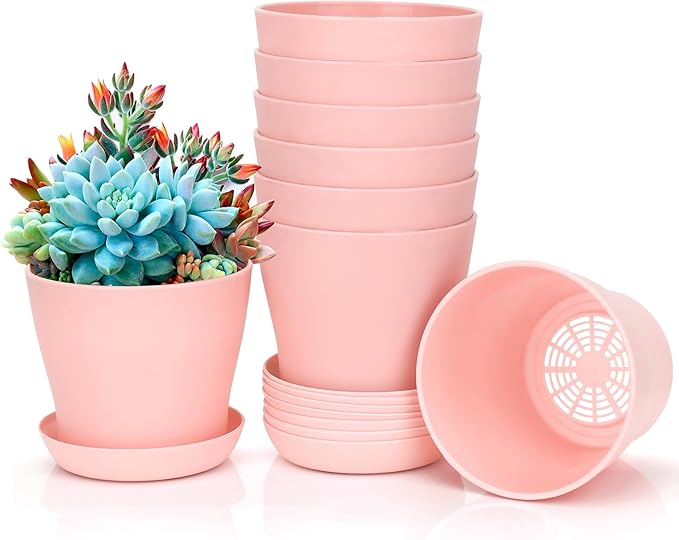 8 Pcs Flower Pot,Pots for Planting,3.8" Nursery Pot,Plastic Plant Pots Indoor for Plants Garden Succulent Pot,Gardening Gifts Herb Garden Planter,Seedling Planter