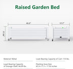 Durable Resin Raised Garden Bed with Drainage Holes & Reinforced Corners - Lightweight Flower Boxes Outdoor for Vegetables, Herbs, and Patio Garden Enclosure System (Ashen, 43.31*17.72*17.56)