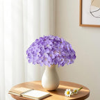 65Pcs Purple Hydrangea Artificial Flowers Bulk，Realistic Silk Fake Flowers with Stems，Faux Hydrangea Flowers for Wedding Home Decor Centerpieces Living Room Garden Party Baby Shower Decoration