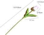 Mandy's Light Purple Artificial Tulips Flowers Centerpiece, 13.5" Lifelike PU Fake Floral Stems 20pcs for Kitchen Island & Dining Table, Spring Decor for Easter