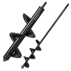 2Pcs Auger Drill Bit Planter, (3.7x11.8 and 1.9x14.5 in) Ruooson Spiral Auger for Planting Flower Bulb Auger, Rapid Planter Digger for 3/8" Hex Drive