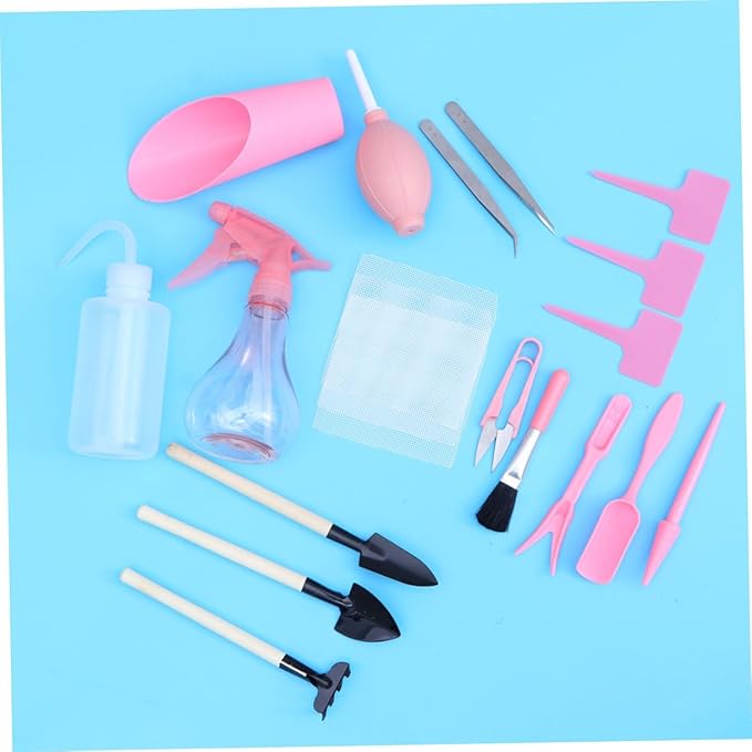 16pcs Succulent Gardening Tool Set Sprayer Trowel Pruners Brush for Home Professional Planting