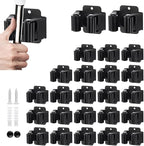 JAMEND CLXP 24PCS Broom and Mop Holder, Heavy Duty Garden Tool Organizer Rack Rake and Shovel Handle, Stainless Steel Mop Hanger. Wall Mounted with Screws.Matte Black