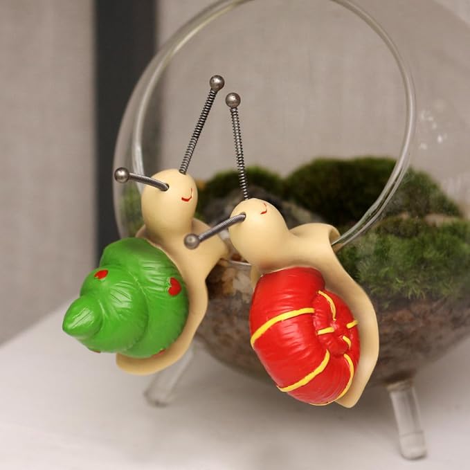 2-piece Set Snail Pot Huggers for Planters, Climbing Animal Flower Pot Hugger, Hanging Plant Decorations for Pots, Cute Plant Pot Decorations for Home Garden Patio Fence Lawn Yard (Snail)