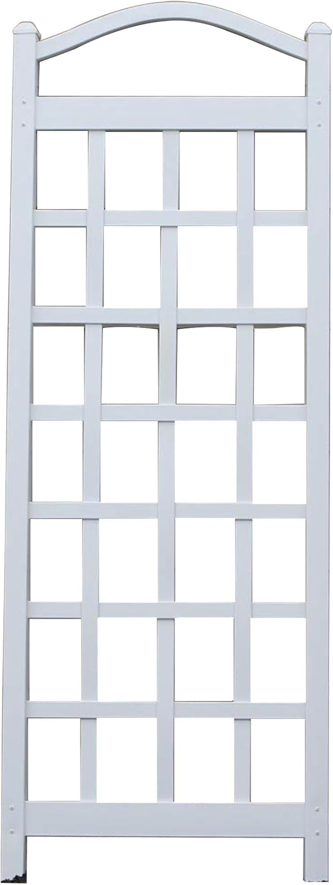 Dura-Trel Cambridge Vinyl Trellis, Outdoor Plant Support Frame, 28" x 75", White - Decorative Grid-Style Lattice for Climbing Vines & Flowers, Use Against Walls, Fences or Freestanding